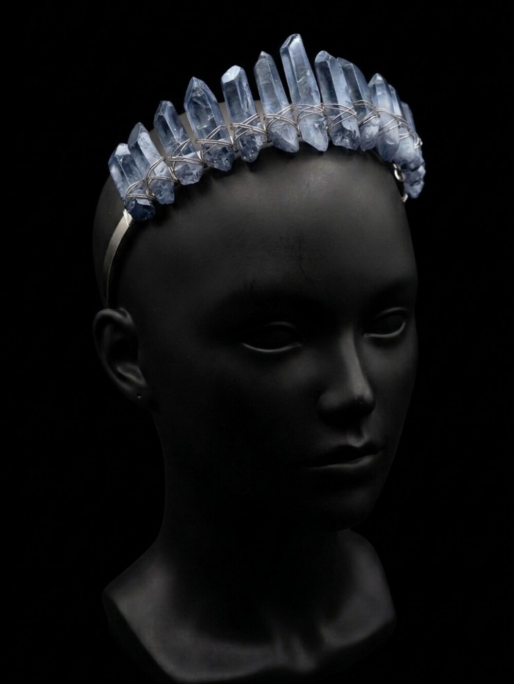 Handcrafted Crystal Point Statement Crown – Bohemian & Ethereal